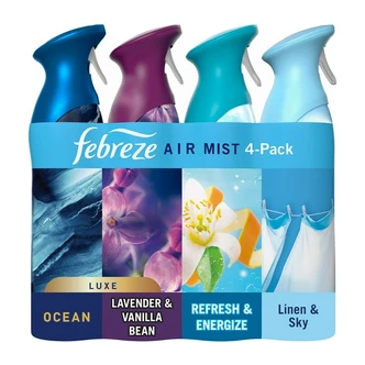 Febreze Air Effects Air Freshener Spray, 8.8 oz, 4 Count, Mixed Scents