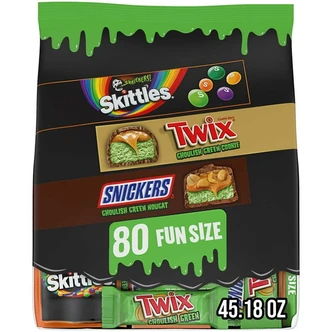 Mars Wrigley Halloween Variety Bag, 45.18 oz, Ghoulish Green, 80 Count