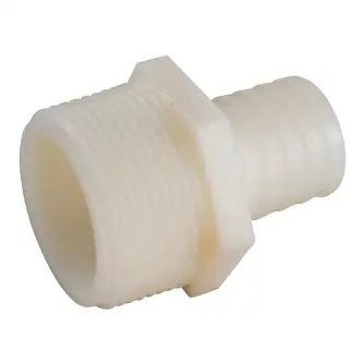 Anderson Metals Nylon Hose Adapter, 1/2 in Barb x 3/4 in MHT, Nylon, 5/PK