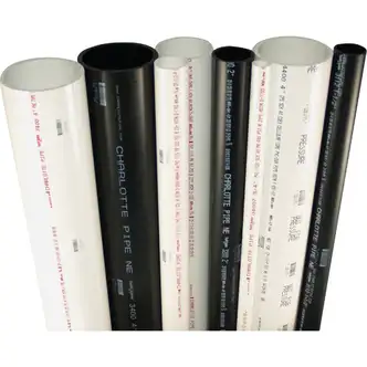 Charlotte Pipe ABS DWV Pipe, Schedule 40, 3 in x 10 ft, Black, Foam Core