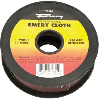 Forney Emery Cloth, 1 in x 10 yd Roll, 180 Grit, Premium Grade