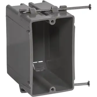 Gardner Bender Wall Box, In-Wall, New Work, PVC, 1-Gang, 20 Cu In, Gray