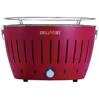 Grill Time Portable Charcoal Grill, Red, 124 Sq. In., Stainless Steel, 13 In. Dia.