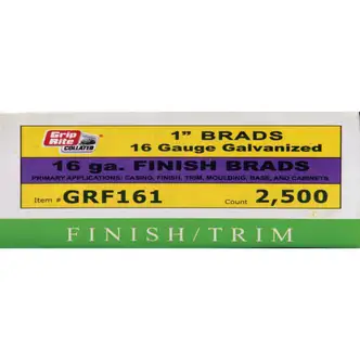 Pro-Fit Collated Finish Nails, 16-Gauge, 1 in, Galvanized, Straight, 2500/CT