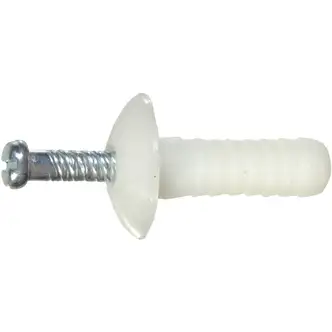Hillman Concrete & Masonry Anchors, Truss, 1/4 in x 1-1/2 in, Nylon, White, 100/Box