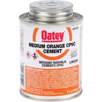 Oatey CPVC Cement, Medium Bodied, Fast Set, Orange, 8 Oz