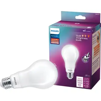 Philips BrightDial LED A21 Light Bulb, Soft White, Medium Base, 150/100/60W Equivalent, 2605/1600/800 Lumens