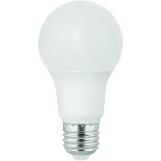Satco LED A-Line Light Bulb, A19, 60W Equivalent, Natural Light, Medium Base, Frosted White, 10/PK