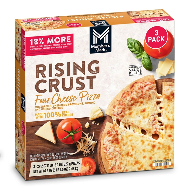 Shurfine Rising Crust PBS990330011: Member's Mark Rising Crust Four Cheese Pizza, 29.2 oz ...