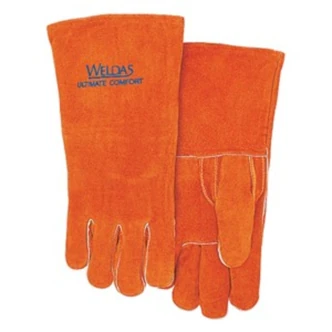 Weldas All-Purpose Welding Gloves, Russet, Reinforced Straight Thumb, Kevlar Sewn, 13.5 in, Leather Select Shoulder Split Cowhide