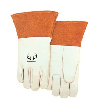 Weldas Prestigious TIG/MIG Gloves, S, Grain Deerskin, Kevlar Sewn, Pearl Leather, 4" Cuff