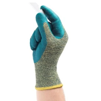 Ansell HyFlex Gloves, Blue, Size 8, Foam Nitrile Dipped, Cut Resistant Liner, 144/Pairs