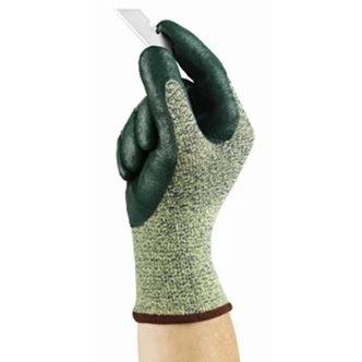 Ansell HyFlex Gloves, Size 7, Green, Nitrile Foam Palm Coating, Cut Resistant, 144/Pairs