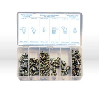 Precision Brand Grease Fittings Assortment, Standard, Push Type, Plated, 90/Pk