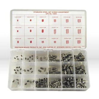 Precision Brand Screw Set, 220/PK, Stainless Steel, Assortment
