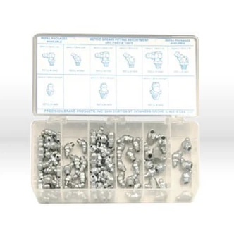Precision Brand Grease Fittings, Metric Assortment, 95/PK