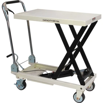 JET SLT-660F Scissor Lift Table, Folding Handle, Quick-Lift Pump, 660 lb Capacity