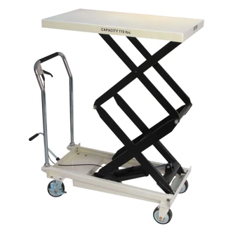 JET Scissor Lift Table, Double Scissors, Quick-Lift Pump, 770 lb Capacity, 51-1/8 in Max Ht
