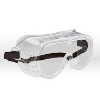 ERB Safety Goggles, High Impact Perforated, Ventilated, Vinyl Frame, Clear, 12/CT