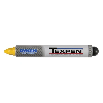 Dykem TEXPEN Industrial Steel Tip Paint Marker, Yellow, Medium Tip, 12/CT