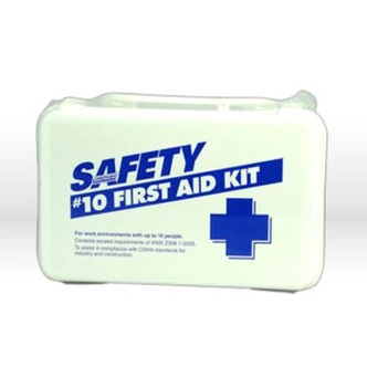 ERB 10 Person First Aid Kit, Individually Wrapped, Plastic Case, 4.5" W x 7.5" D x 2.75" H