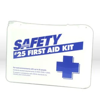 ERB Safety First Aid Kit, Contractor's Kit, 25 Person, Plastic Case, 6.5 x 9.5 x 2.75 in