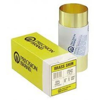 Precision Brand Brass Shim Stock, 0.018", 6 in x 100 in Roll, 260 Alloy