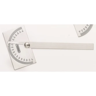 General Tools Protractor, Square Head, 6 in Adjustable Arm, Stainless Steel, Etched Graduations