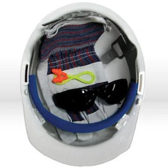 ERB Safety Kit, 4-Piece, White Helmet, Safety Glasses, Reusable Ear Plugs, Work Gloves