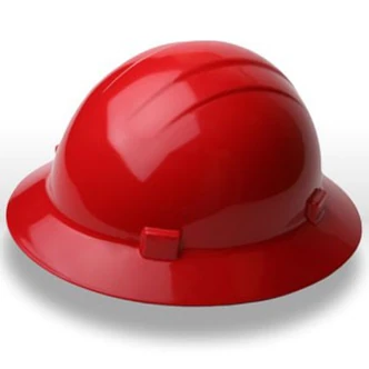 ERB Americana Ratchet Safety Hard Hat, Standard Full Brim, Polyethylene, Red, 12/CT