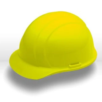 ERB Americana Safety Helmet, Slotted, Standard, Polyethylene, Yellow, Ratcheting Suspension, 12/CT
