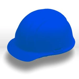 ERB Safety Americana Safety Helmet, Slotted, Standard, Polyethylene, Blue, Ratcheting, 12/CT