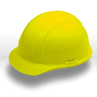 ERB Safety Americana Safety Helmet, Slotted, Standard, Polyethylene, Yellow, 12/CT
