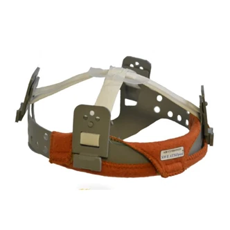 Weldas Sweatband For Safety Helmet, Sweatsopad, Russet Leather, Flame Retardant Cotton, Hook And Loop, 2/PK