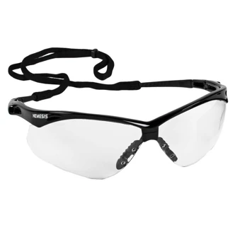 KleenGuard Nemesis CSA Wraparound Safety Glasses, Black Frame, Clear Hardcoated Lens, 12/Box