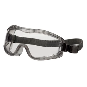 MCR Safety 23 Series Safety Goggles, Clear Lens, Duramass Anti-Fog, Smoke PVC Frame, Indirect Vented, Elastic Strap, 12/CT