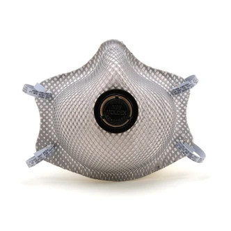 Moldex Disposable Respirator, N95, Medium/Large, Gray, Dual Non-Adjustable, Exhalation Valve, 10/Bag