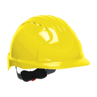 PIP Evolution Deluxe 6151 Hard Hat, Yellow, Non-Vented, 6-Point Polyester Textile Suspension, Wheel Ratchet, 10/CT