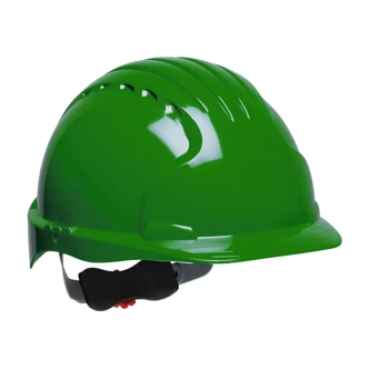 PIP Evolution Deluxe Hard Hat, Green, 6-PT Polyester Suspension, Wheel Ratchet, Non-Vented, 10/CT