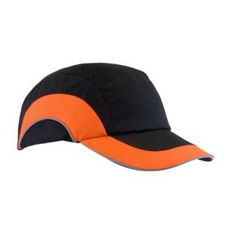 PIP Hardcap A1+ Bump Cap, Black/Hi-Vis Orange, Low-Profile Baseball Style, 2.75" Brim, Slide-Lock, 20/CT
