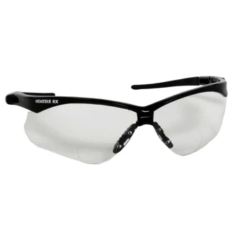 KleenGuard Nemesis V60 Readers Safety Glasses, RX +2.5, Black Frame, Clear Hardcoated Lens, 6/Box