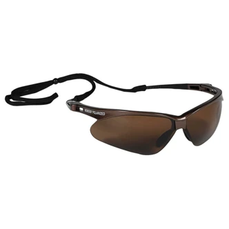 KleenGuard Nemesis V30 Safety Glasses, Wraparound, Brown Frame, Brown Polarized Lens, 12/Box