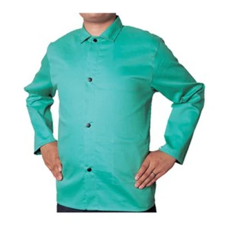 Weldas COOL FR Cotton Jacket, Green, S, 30 in Sleeves, Four Snap Front