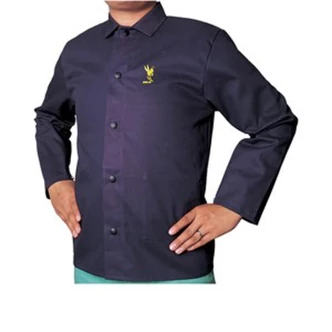 Weldas COOL FR Jacket, Navy Blue, M, 9 oz Cotton FR, Hemmed Collars, Dielectric Snaps