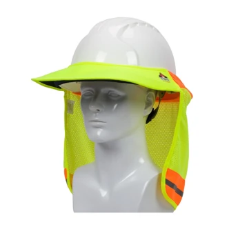 PIP Hard Hat Visor, FR Treated, High Visibility Yellow, Silver Reflective, 12/Each