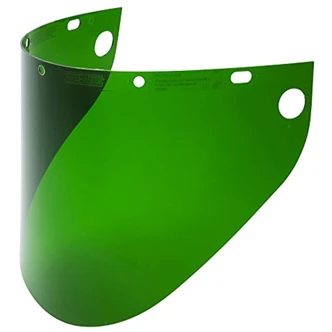 Honeywell Fibre-Metal Faceshield Window, Extended View, 9 3/4" x 19", Dark Green, Propionate, 50/CT
