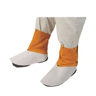 Weldas Standard Spats, 6 in, Golden Brown, Split Cowhide, Velcro Closure, Double Kevlar Stitching, Pair