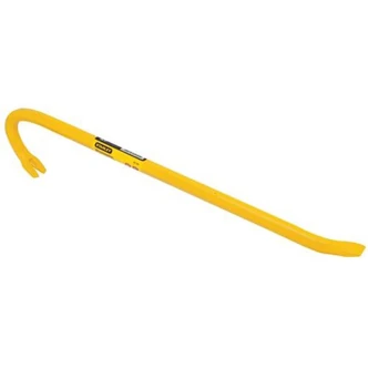 Stanley Pry Bar, Slotted Claw Wrecking Bar, 24 in, High-Visibility, Powder-Coated, 6/CT