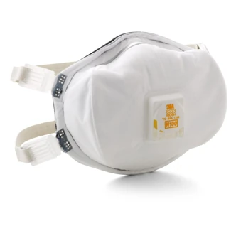 3M 8233 Particulate Respirator, Standard, N100, Cup, White, Cool Flow Valve, 20/CT