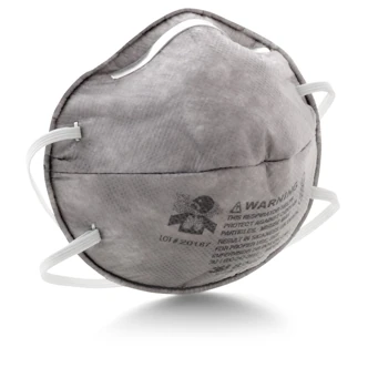 3M 8247 Disposable Respirator, R95 Particulate, Carbon Filter, Gray, 6/CT